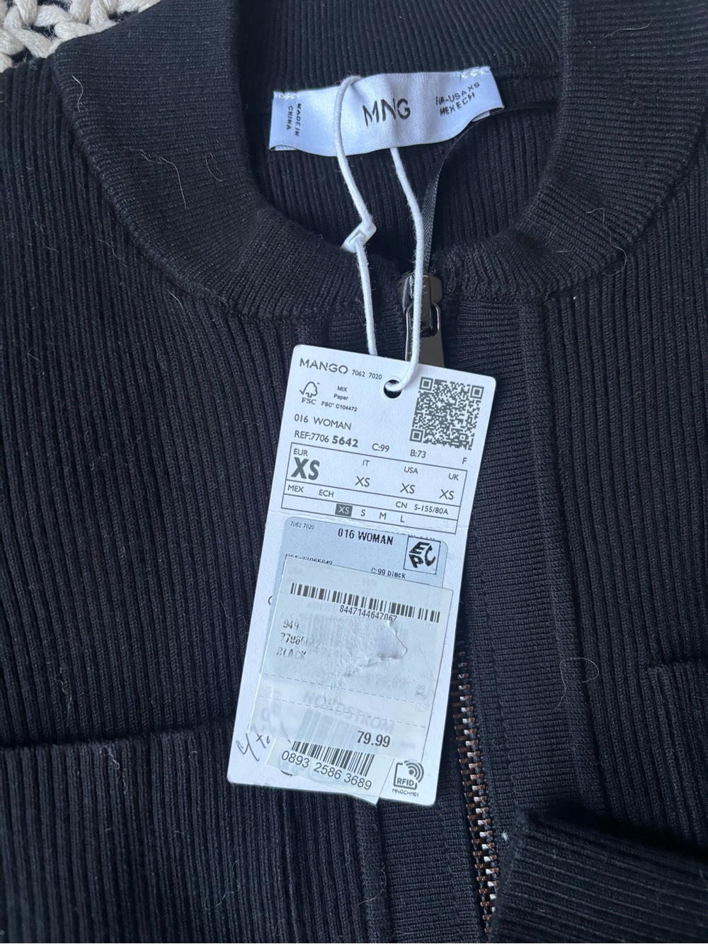 Mango Zip-Front Ribbed Jacket - Picture 2 of 2